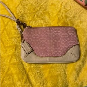 Pink coach wristlet